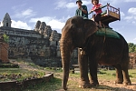 Elephant ride Angkor Wat temples in Siem Reap, Cambodia